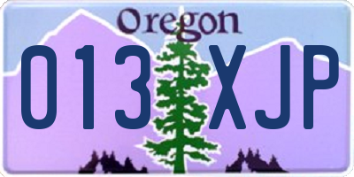 OR license plate 013XJP