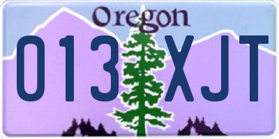 OR license plate 013XJT