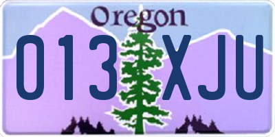 OR license plate 013XJU