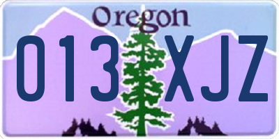 OR license plate 013XJZ