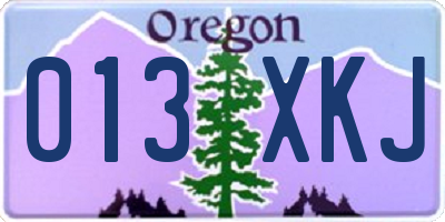 OR license plate 013XKJ