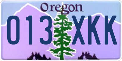 OR license plate 013XKK
