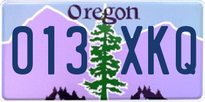 OR license plate 013XKQ