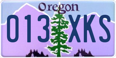 OR license plate 013XKS