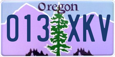 OR license plate 013XKV