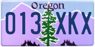 OR license plate 013XKX