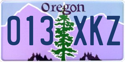OR license plate 013XKZ