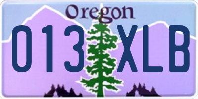 OR license plate 013XLB