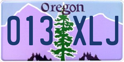 OR license plate 013XLJ