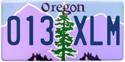 OR license plate 013XLM