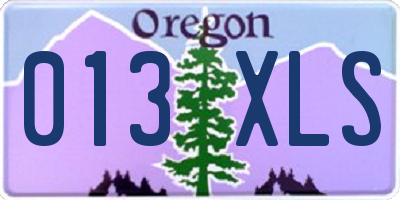 OR license plate 013XLS