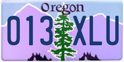 OR license plate 013XLU