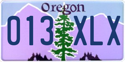OR license plate 013XLX