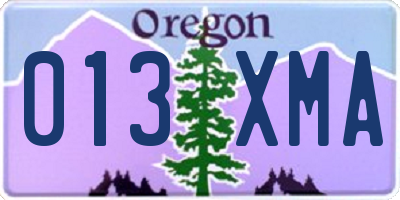 OR license plate 013XMA