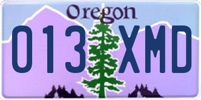 OR license plate 013XMD