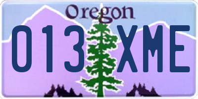 OR license plate 013XME