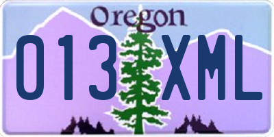 OR license plate 013XML