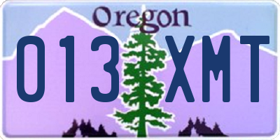OR license plate 013XMT