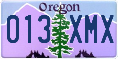 OR license plate 013XMX