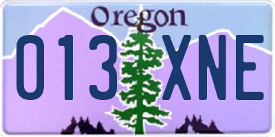 OR license plate 013XNE