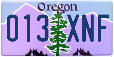OR license plate 013XNF