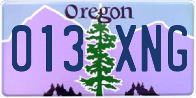 OR license plate 013XNG