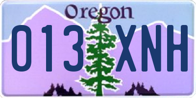 OR license plate 013XNH