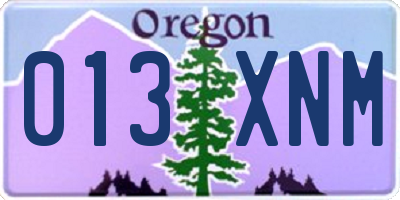 OR license plate 013XNM