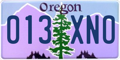 OR license plate 013XNO