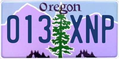 OR license plate 013XNP