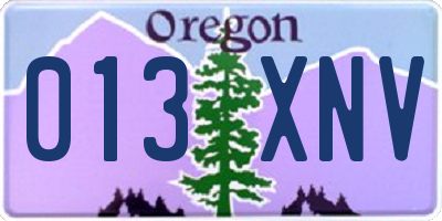 OR license plate 013XNV