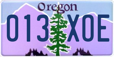 OR license plate 013XOE
