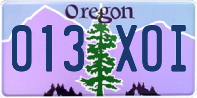 OR license plate 013XOI