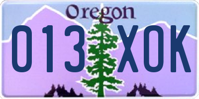 OR license plate 013XOK