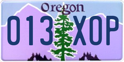 OR license plate 013XOP