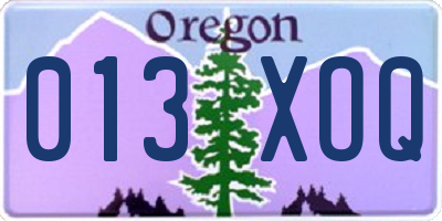 OR license plate 013XOQ