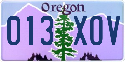 OR license plate 013XOV