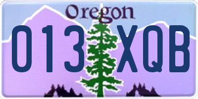 OR license plate 013XQB