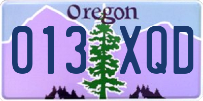 OR license plate 013XQD