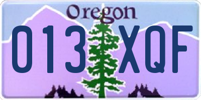 OR license plate 013XQF