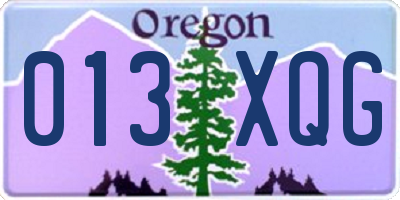 OR license plate 013XQG