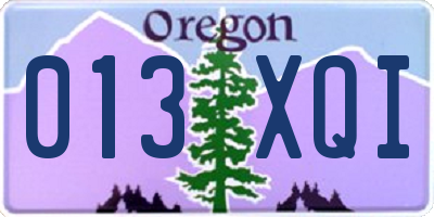 OR license plate 013XQI