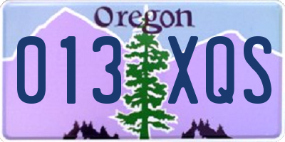 OR license plate 013XQS