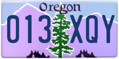 OR license plate 013XQY
