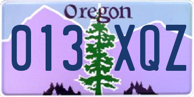 OR license plate 013XQZ