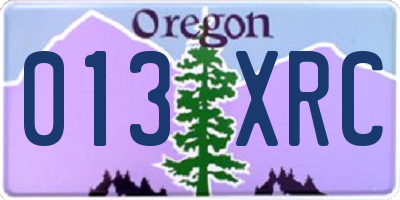 OR license plate 013XRC