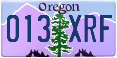 OR license plate 013XRF