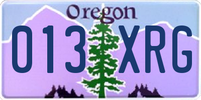 OR license plate 013XRG