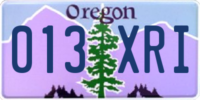 OR license plate 013XRI