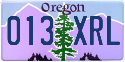 OR license plate 013XRL